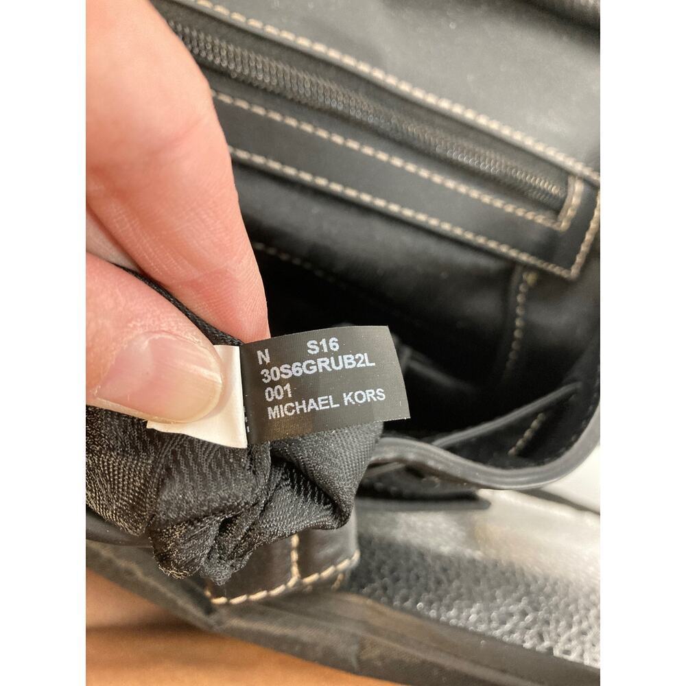 MICHAEL KORS, MEDIUM BLACK PEBBLED LEATHER BACKPACK - Picture 9 of 16